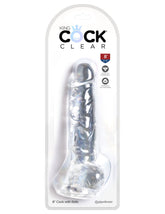 King Cock Clear 7.5 Inch Realistic Dildo With Balls DONGS